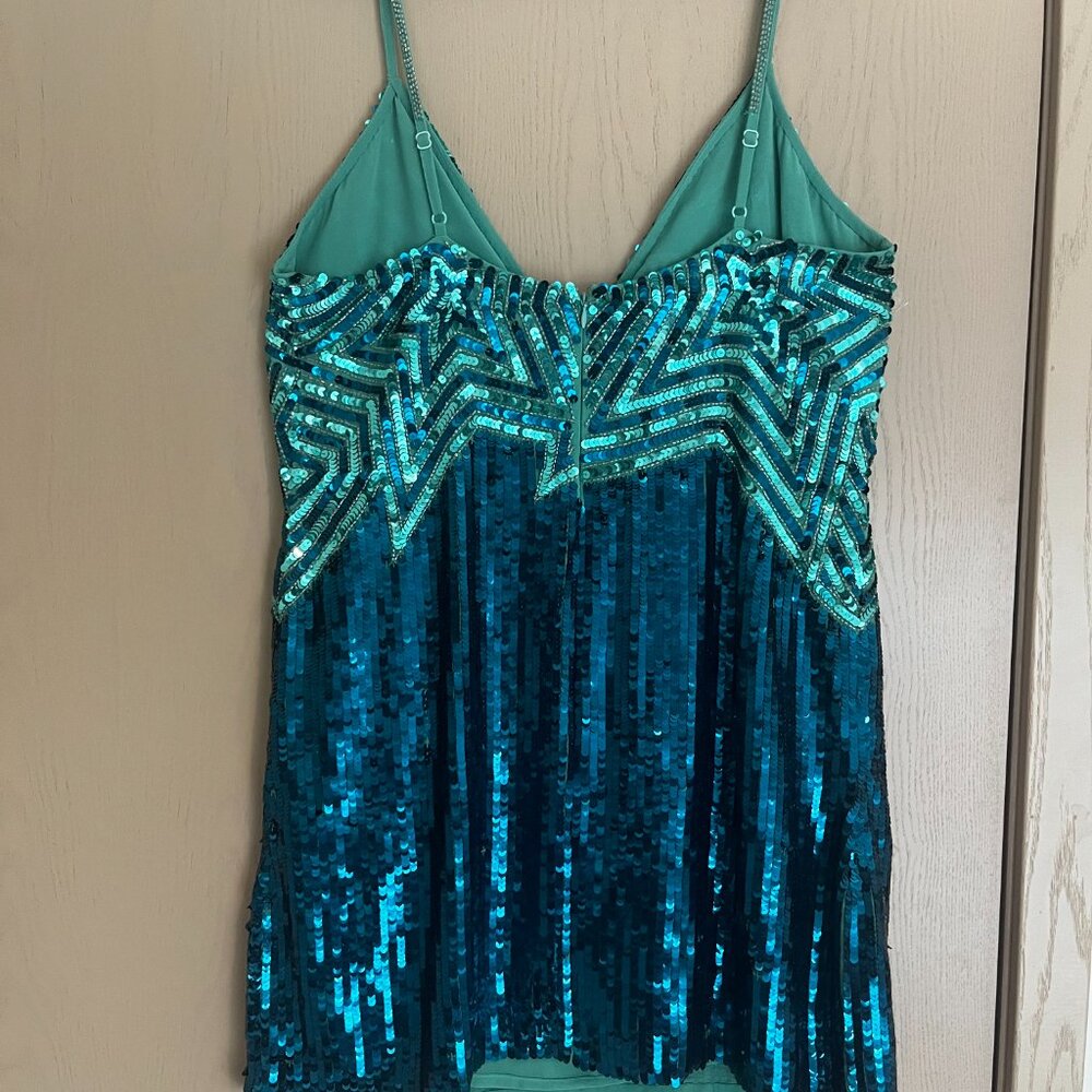 Nasty Gal Teal & Emerald Sequin Mini Dress - Picture 2 of 8